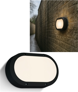 10w LED Oval Bulkhead Light for Indoor or Outdoor Use - Mains Powered