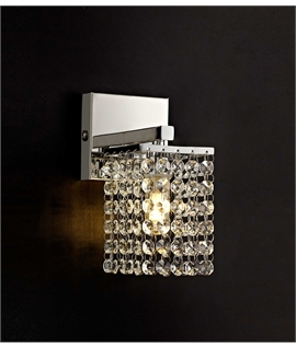 Mansell Wall Lamp, 1 x G9, IP44, Polished Chrome-Crystal