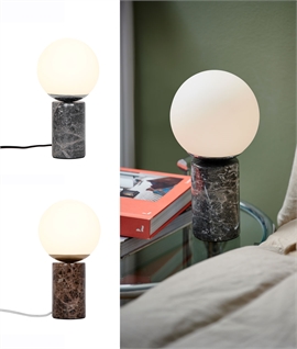 Marble Table Lamp with Opal Glass Shade Height 285mm