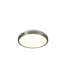 Marko Ceiling, 1 x 12W LED, 4000K, 3-Step-Dimmable, 565lm, IP44, Satin Nickel-White, 3yrs Warranty