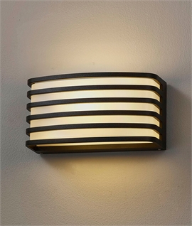 Opal & Louvred E27 Exterior Wall Light - IP54