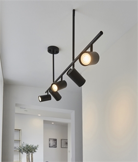 Black Linear Adjustable Spot Light Bar - 5 Lamps 