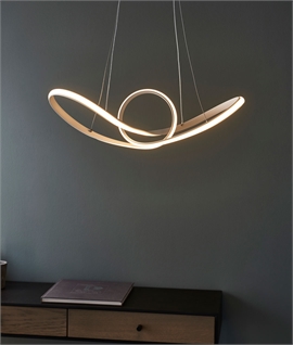 LED White Swirled and Curved Suspended Pendant