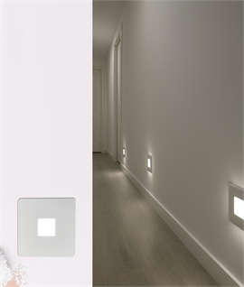 Mains Square Low Level Recessed LED Light - Matt White