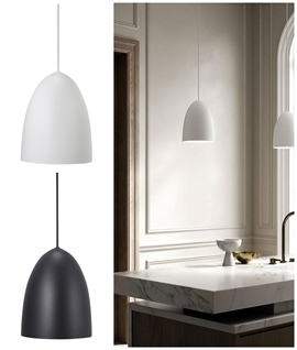 20cm Classic Bullet Pendant Light - Great for Kitchens - 3 Colours