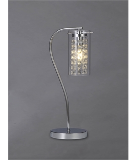 Matta Table Lamp Switched, 1 x E14, Polished Chrome - Crystal - Glass
