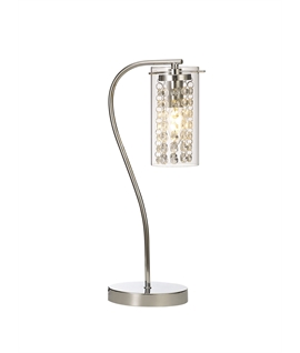 Matta Table Lamp Switched, 1 x E14, Polished Chrome - Crystal - Glass