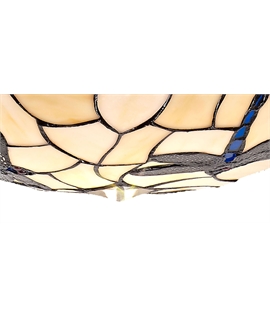 Mattarch 35cm Tiffany Non-electric Uplighter Shade, Rich Blue-Cream-Clear Crystal