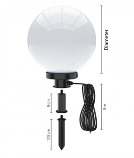 20cm Outdoor Glow Ball Spike Light for Gardens 