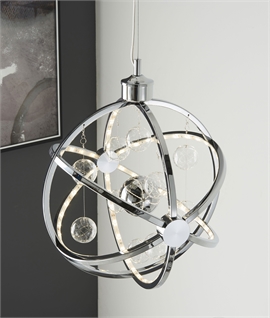 Polished Chrome & Glass Atom Globe LED Pendant