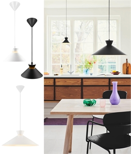 Nordic Design Cone Pendant - White or Black & 2 Sizes