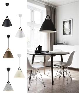 Leather Strap Medium Metal Pendant Dia 36cm - 5 Options