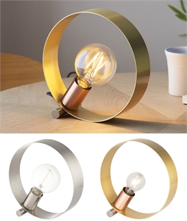 Metal Hoop Bare Bulb Table Lamp - 2 Finishes