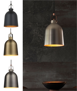 Metal Pendant with Stirrup Detail on Shade