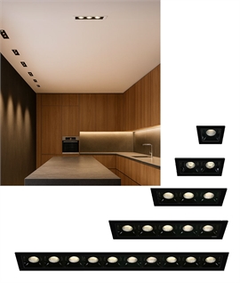 Micro-Grid 45 mm Linear Low-Glare Downlight - Black Trim, Black Reflector