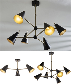 Mid-Century Modern Adjustable Rod Suspended Ceiling Light