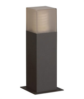 Modern Black Mini Bollard - 300mm Height