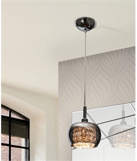 Transformative Glass Pendant Light with Crystal Detailing
