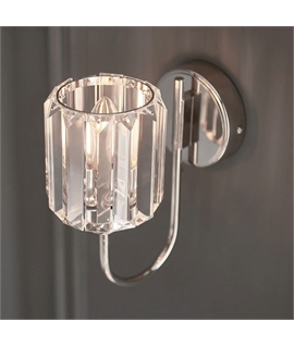 Crystal Wall Light with E14 Candle Lamp - Nickel or Antique Brass