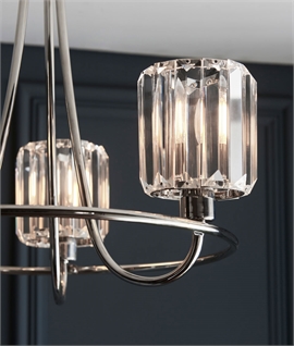 3-Light Semi Flush Ceiling Light with Crystal Shades - Nickel or Antique Brass 3-Light Semi Flush Ceiling Light with Crystal Shades - Nickel or Antique Brass