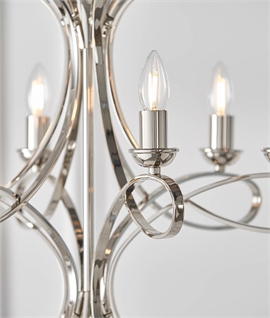 Contemporary Chandelier Art Nouveau Style - 6 Arm 