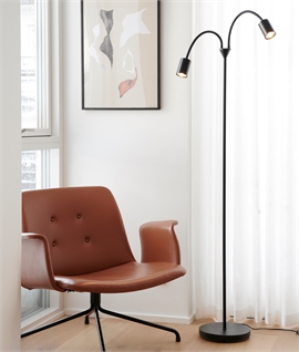 Black Twin Adjustable Shade Floor Lamp
