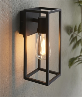 Modern Classic Open Frame Flush Wall Light - Textured Black