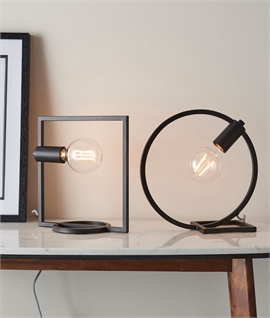 Matt Black Modern Frame Table Light - 2 Options