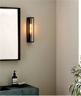 Tall Slim Flush Mounted Outdoor & Bathroom Wall Light