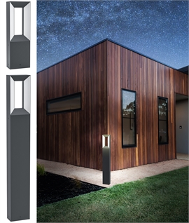 Modern LED Black Exterior Bollard Light - 2 Sizes