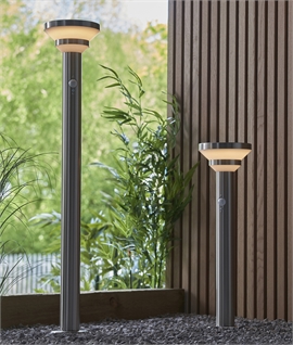 Stainless Steel Solar Bollard & Post Light - 3 Operating Modes