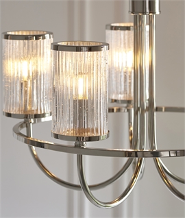 Timeless Curved 5 Arm Chandelier in a Bright Nickel Finish