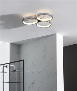 Triple Ring Semi-Flush LED Ceiling Light in Chrome