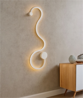 Slim Profile LED White Swirl Wall Light - Height 940mm Last One - priced to clear
