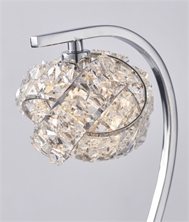 Pretty Chrome and Crystal Table Light - Touch Dimmable