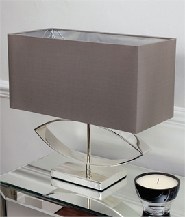Modern Silver Table Lamp With Silk Shade