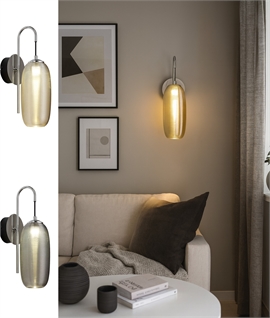 Blundell Glass Shade & Polished Chrome LED Wall Light - 3 Options