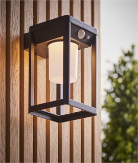 Solar Powered IP44 Wall Light - Twilight & PIR Sensors