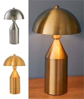 Mid Century Modern Dome Table Lamp - Brass or Nickel