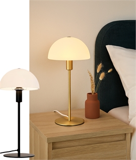 Scandi Style Bedside Table Light - Opal Shade H:145mm