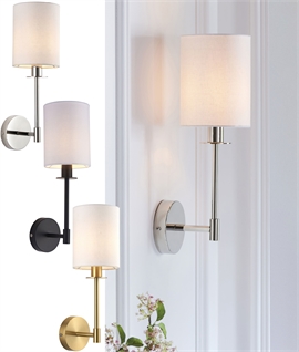 Modern Tall Fabric Shaded Wall Light