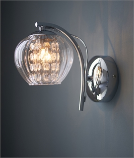 Modern Chrome & Glass Wall Light