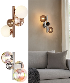 Wall Light with Glass Globe Shades & Ball Detail - 3 Options