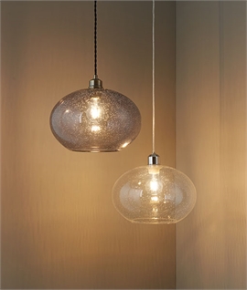 Modern Glass Pendant with Bubble Effect - Two Colours
