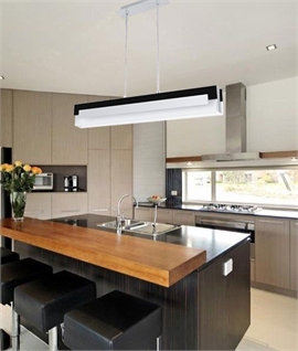 Modern Black and Frosted Glass Bar Suspended Pendant 