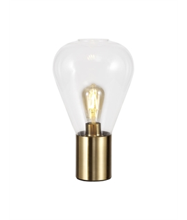 Montoya Narrow Table Lamp, 1 x E27, Aged Brass-Clear Glass