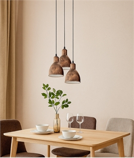 3 Light Cluster Pendant - Distressed Copper Paint