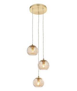 Champagne Glass Cluster Pendant Light with 3 Shades