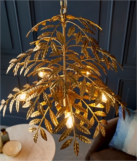 Gold Layered Palm Leaf Pendant - Size 600mm