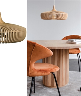 Danish Laser Cut Wooden Shade - Natural Oak Finish